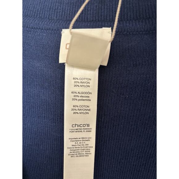 NWT Chico’s Open Front Long Duster Length Striped Cardigan Size 3 XL Classic - Picture 4 of 4